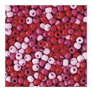 Perles en bois rouges mates 8mm 65 pcs.