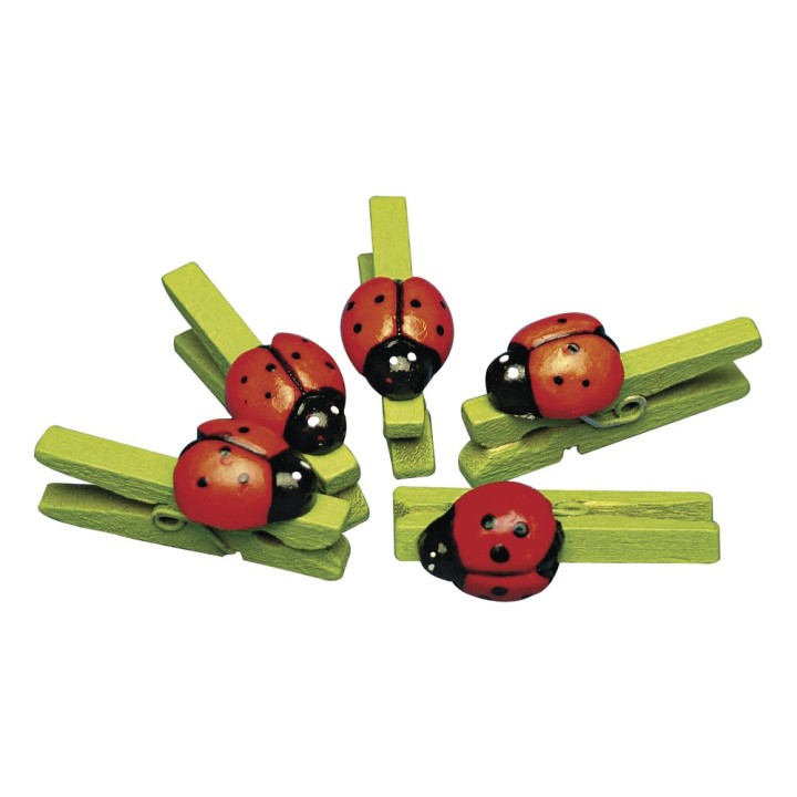 Ladybird on wooden clip 12 pcs.