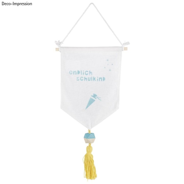 Fabric pennant to hang white 2 pcs.