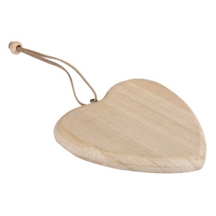 Wood pendant heart neutral FSC